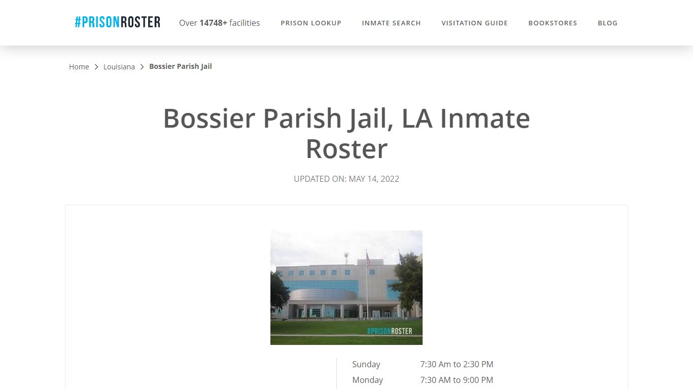 Bossier Parish Jail, LA Inmate Roster